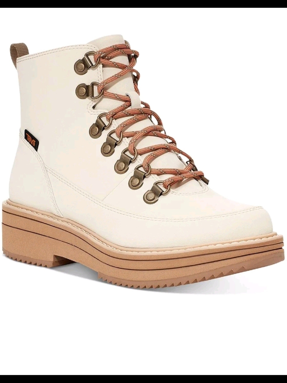 TEVA Women's Midform Cream Hiker Boot with Tan Sole